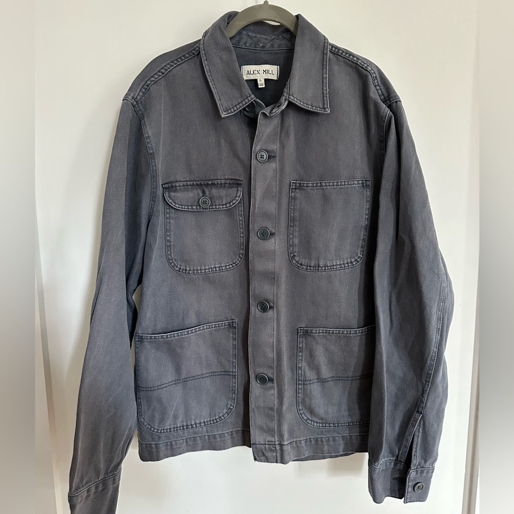 alex mill storm blue work jacket chore coat